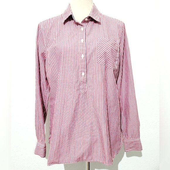 Tommy Hilfiger Women's Striped 100% Cotton Tunic Shirt Size Large Classic Design - Picture 1 of 11